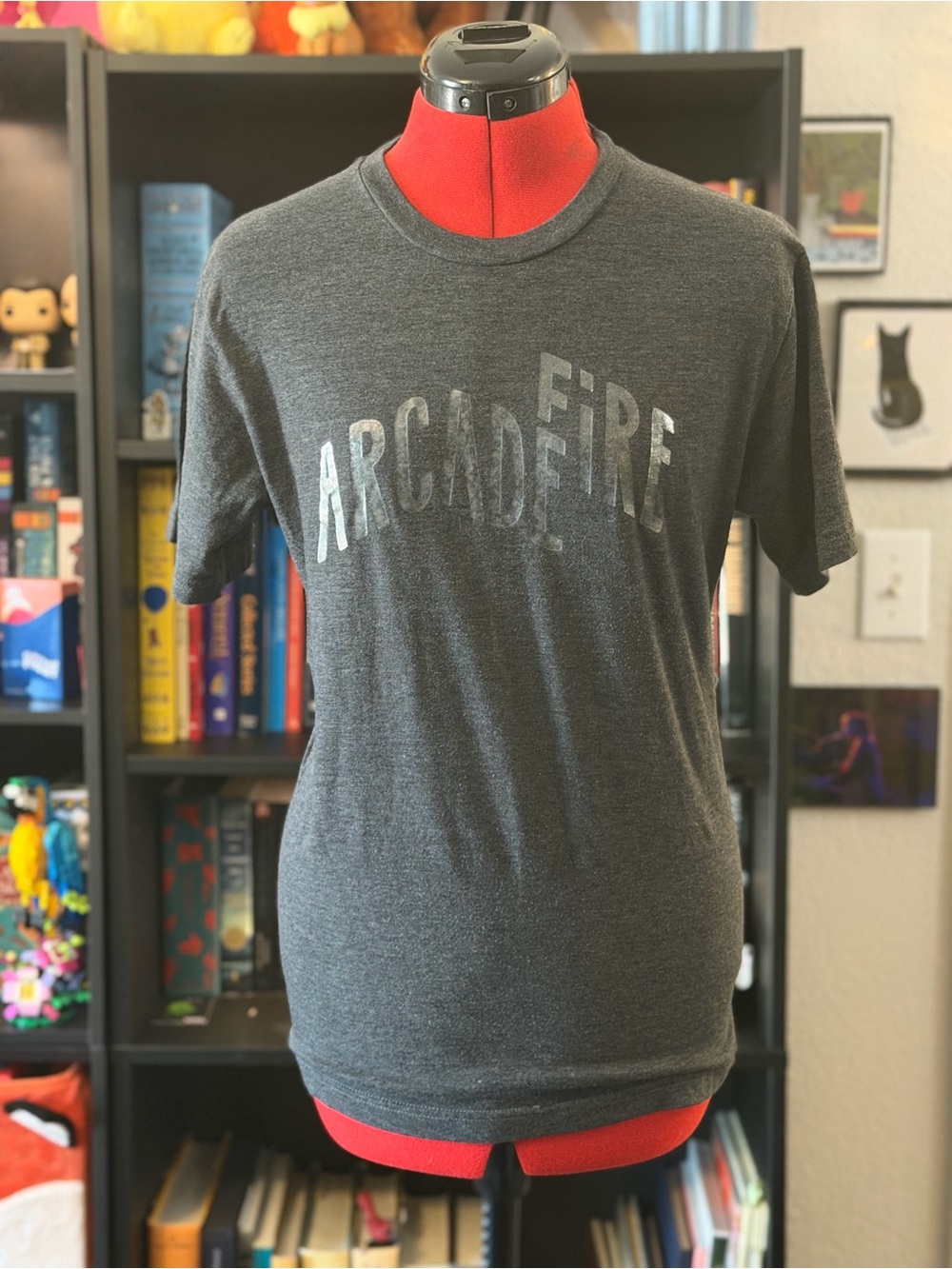 Arcade Fire Men's Dark Gray Graphic Short Sleeve Crew Tee